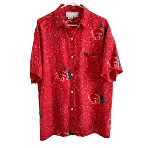 Adrienne Vittadini‎ Sport 100% Silk Paisley Floral Oversized Tunic Vtg Women's S